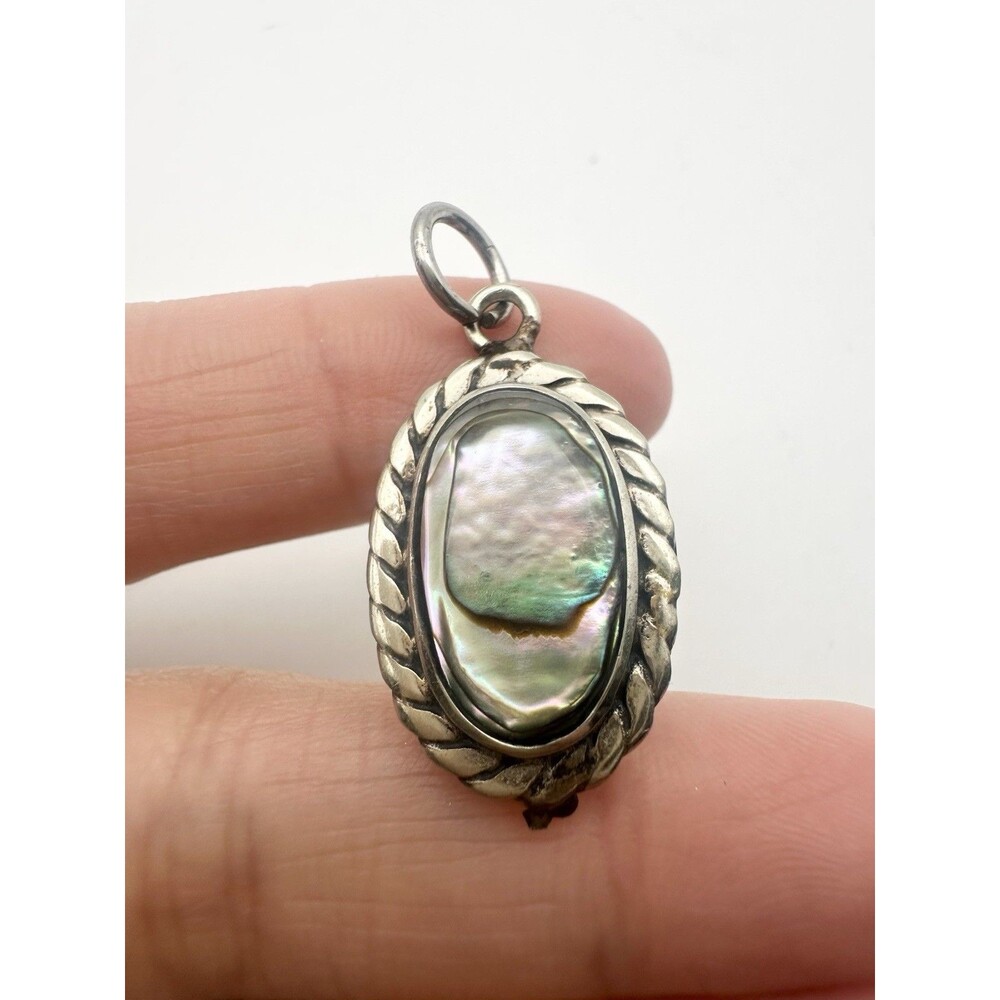 Mexico Alpaca Abalone Pendant Silver Plated